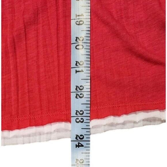 Chico's Women's Red White 3/4 Sleeve Layered Look Soft Knit Blouse Size 2 US L - Picture 8 of 9